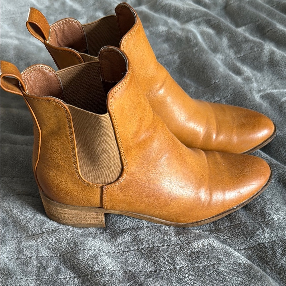 Tan Leather Ankle Boots